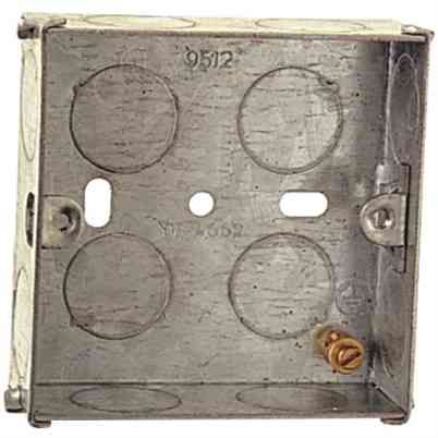 1 Gang 25mm Deep Galvanised Steel Back Box