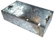 2 Gang 35mm Deep Galvanised Steel Back Box
