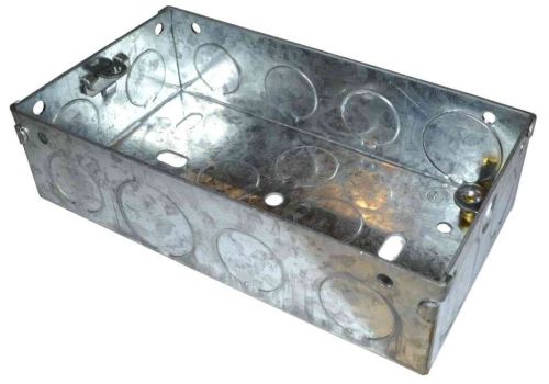 2 Gang 35mm Deep Galvanised Steel Back Box