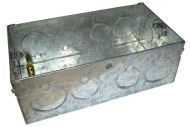 2 Gang 47mm Deep Galvanised Steel Back Box
