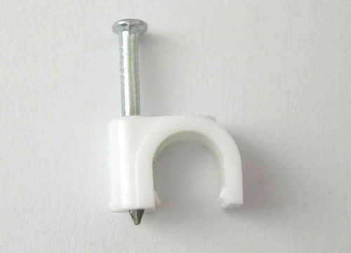 7mm Round White Cable Clips (100 Pack)