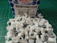 6mm Round White Cable Clips (100 Pack)