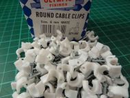 6mm Round White Cable Clips with Fixing Nail (100 Pack)