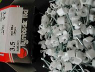 3.5mm Round White Cable Clips with Fixing Nail (100 Pack)