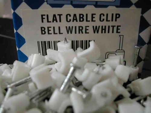 Bell Wire Cable Clips with Fixing Nail (100 Pack)