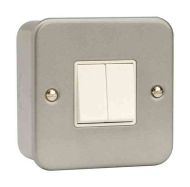 2 Gang 2 Way Metal Clad Light Switch