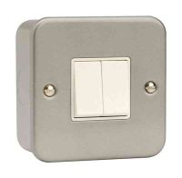 2 Gang 2 Way Metal Clad Light Switch