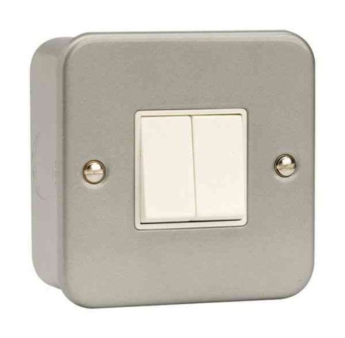 Metal Clad 2 Gang 2 Way Light Switch