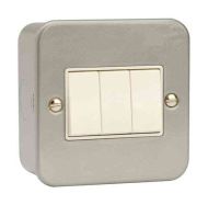 Metal Clad 3 Gang 2 Way Light Switch