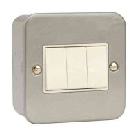 3 Gang 2 Way Metal Clad Light Switch