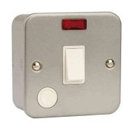 Metal Clad 20A Double Pole Switch With Neon