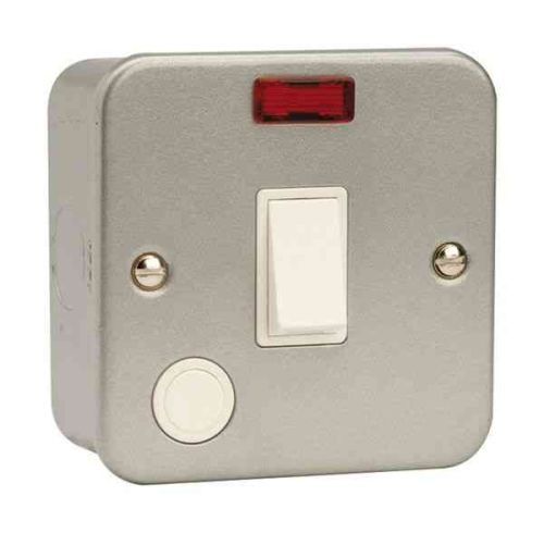 Metal Clad 20A Double Pole Switch With Neon