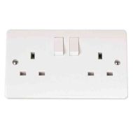 2 Gang 13A Switched Plug Socket Outlet