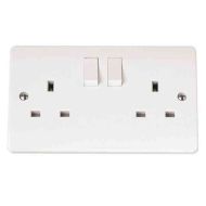 2 Gang 13A Plug Socket Outlet Switched