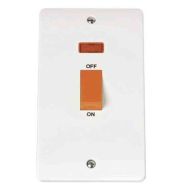 45A 2 Gang Single Vertical Cooker Switch With Neon | Click CMA203