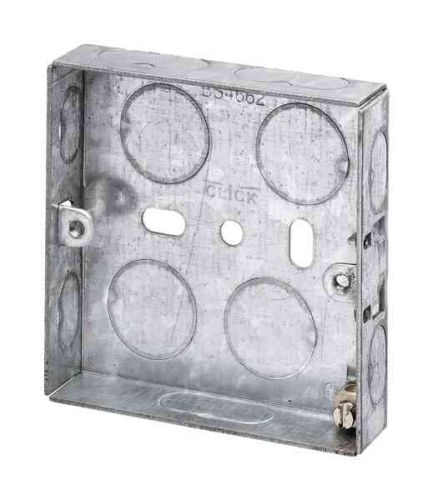1 Gang 16mm Deep Galvanised Steel Back Box