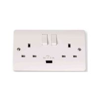 2 Gang 13A Plug Socket Outlet With 1 x USB