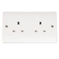 2 Gang 13A Unswitched Plug Socket Outlet