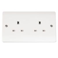 2 Gang 13A Plug Socket Outlet Unswitched