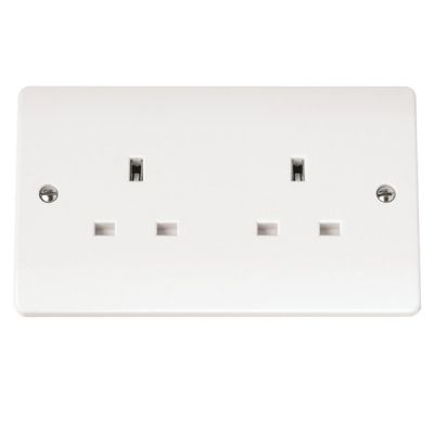 2 Gang 13A Plug Socket Outlet Unswitched