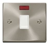 Satin Chrome 20A Switch With Neon (White Insert)