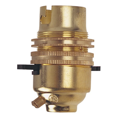 B22 / BC Brass 1/2" Entry Switched Lamp Holder