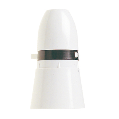 1/2 Inch Entry White Plastic Switched Lamp Holder (BC)