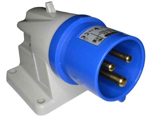 240V 16A Blue Industrial Male Wall Plug IP44 3 Pin
