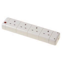 4 Gang 13A Trailing Extension Socket