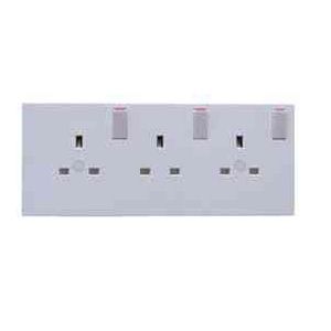 2 Gang to 3 Gang 13A Plug Socket Converter