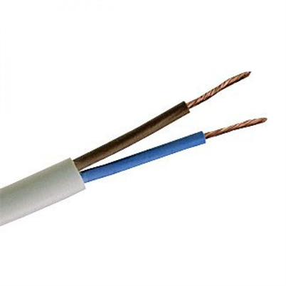 0.75mm 2 Core White Flexible Cable Per Metre (2182Y)