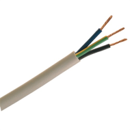 0.5mm² 3 Core White Flexible Cable Per Metre (2183Y)