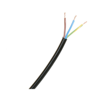 0.75mm 3 Core Black Flexible Cable Per Metre (3183Y)