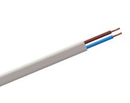 0.75mm² 2 Core White Flat Flexible Cable Per Metre (2192Y)