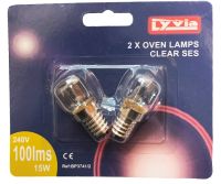 15W Oven Light Bulb SES E14 300°C (2 Pack)