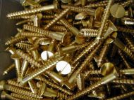 1-1/4" x No.8 Brass Slotted Screws (Box of 200)