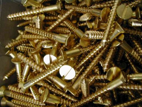 1-1/4" x No.8 Brass Slotted Screws (Box of 200)