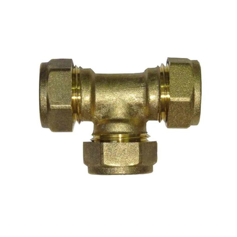 compression equal tee brass 15mm 