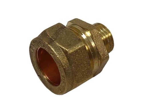 Brass Compression Male Iron Straight Pipe Plumbing Fittings Couplings 15mm