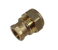 15mm Compression x 1/4" BSP Female Iron Straight Adaptor