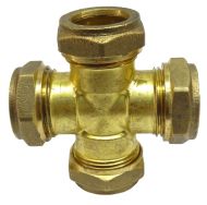 22mm Compression 4 Way Cross Tee