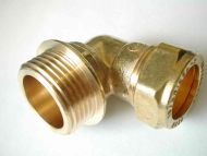 22mm Compression x 1" BSP Male Iron Elbow