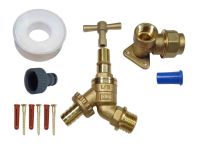 20mm MDPE Outside Tap Kit With Lockshield Bib Tap