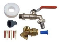 20mm MDPE Outside Tap Kit With Lever Tap (Red Handle)