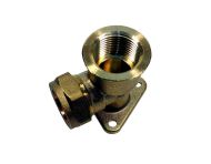 22mm x 3/4" BSP Wall Plate Elbow for Outside Tap