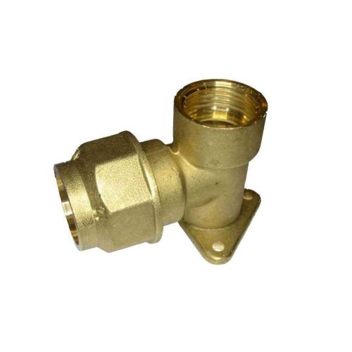 25mm MDPE x 3/4" BSP Brass Wall Plate Elbow for Outside Tap