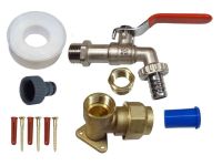 25mm MDPE Outside Tap Kit With Lever Tap (Red Handle)