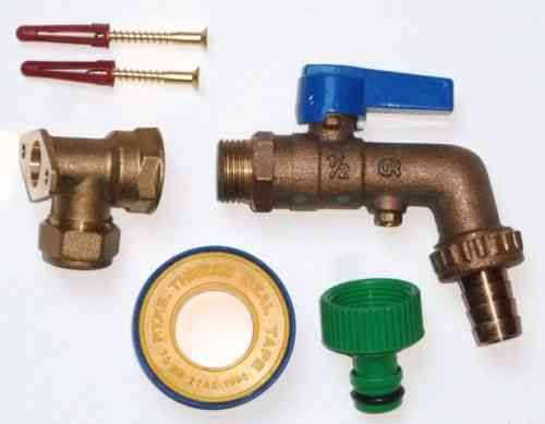 Lever Outside Tap Kit With Double Check Valve Tap (Blue Handle)