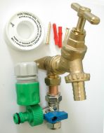 Outside Tap Kit With Permanent Hose Branch & Garden Hose Fittings