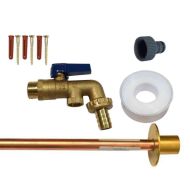 Lever Outside Tap Kit With Through Wall Pipe / Plate and Double Check Valve Tap (Blue Handle)